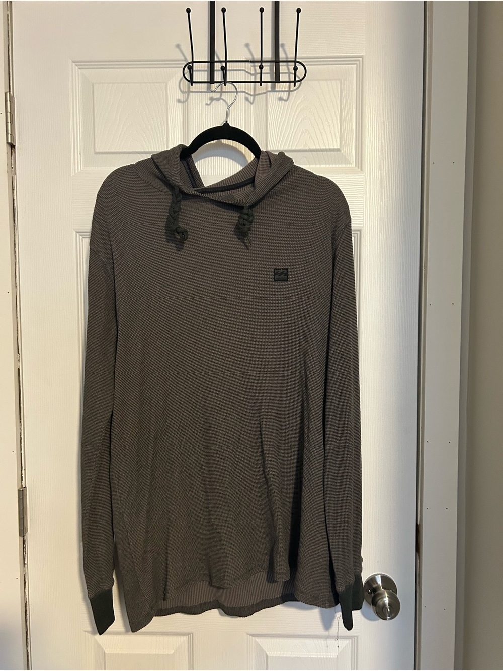 Billabong Men's Hooded Long-Sleeve Shirt in Charcoal